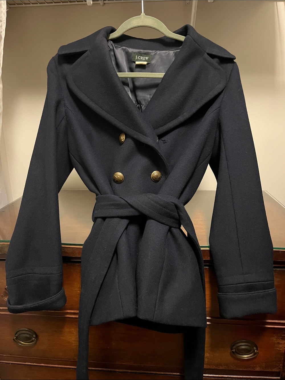 J Crew Women's Size 6 Navy Wool Pea Coat